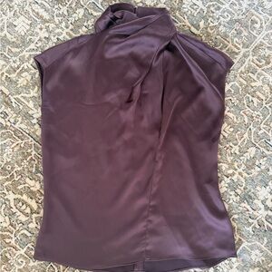 WHBM Purple Satin Top